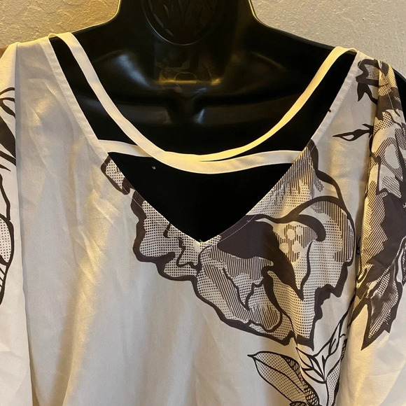 Guess Women’s Small Floral Print Off-Shoulder Blouse White Criss-Cross Back Top - Picture 15 of 15